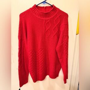 American Eagle Outfitters Red Cowl Neck Sweater